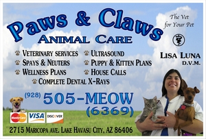 Paws and Claws Animal Care Banner by South Side Signs